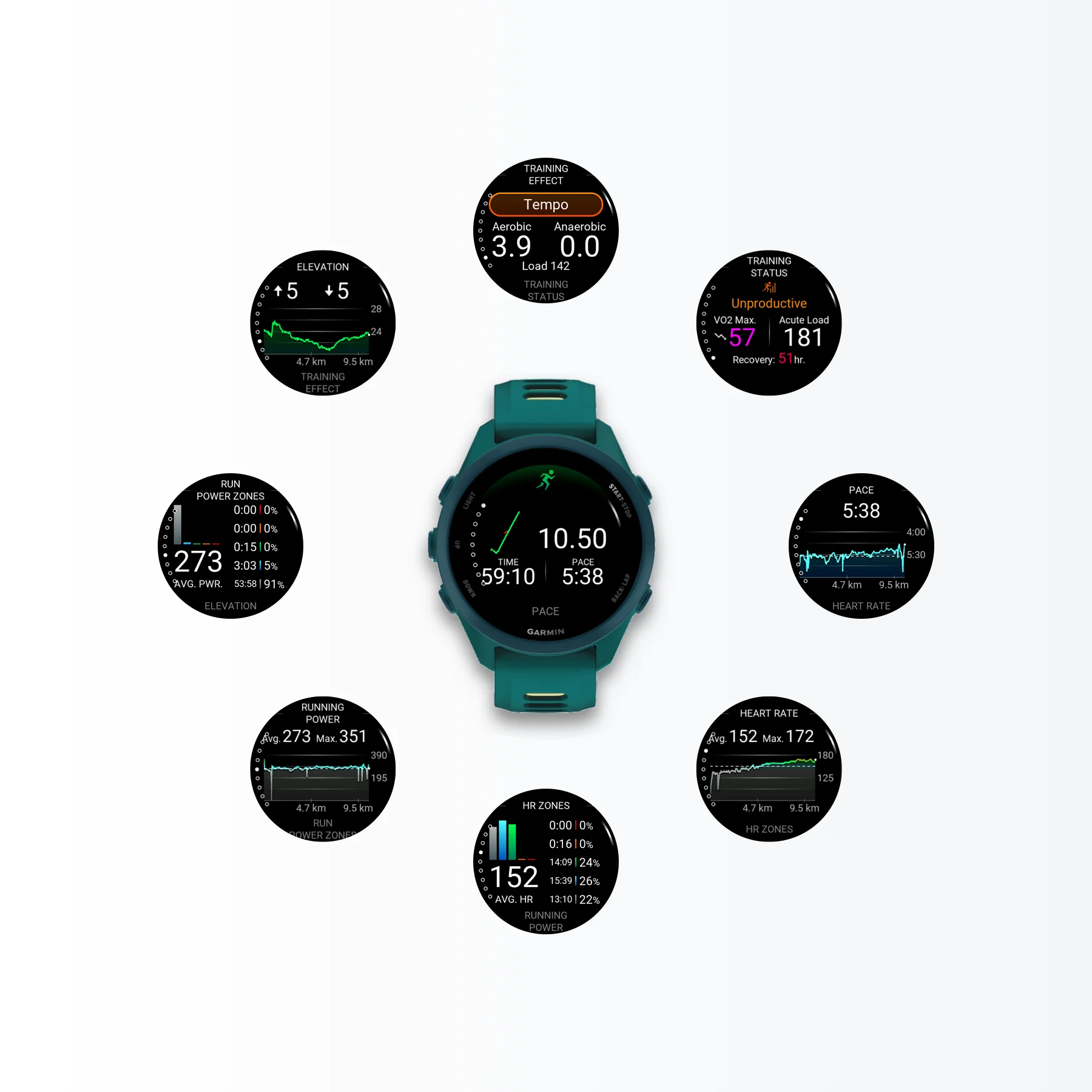 JiaKe.app circular composition for Garmin watch screenshot marketing assets